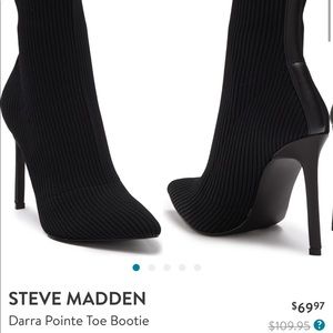 Steve Madden sock bootie heel is 4 inch tried on never worn